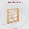 Rev-A-Shelf Rev-A-Shelf - 6.5-Inch Base Cabinet Pullout Storage Organizer with Adjustable Wood Shelves and Chrome Rails 448-BC-6C